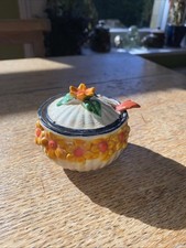 Charming Art Deco MARUHON ware sugar/ jam bowl with lid & spoon Japanese Japan