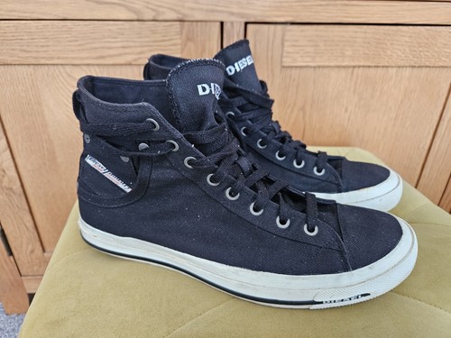 Diesel canvas black trainers - diesel,