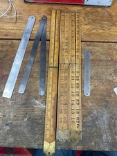 Vintage Ruler Job lot Boxwood & Steel Rabone Sybren Smallwood Brands - 6 pieces