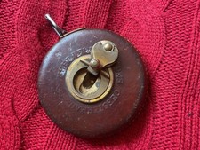 Chesterman Sheffield England Tape Measure Brass Leather Used