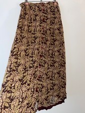 Vintage See Through Skirt Size 16 18 Long Buttons Brown Floral Transparent Beach