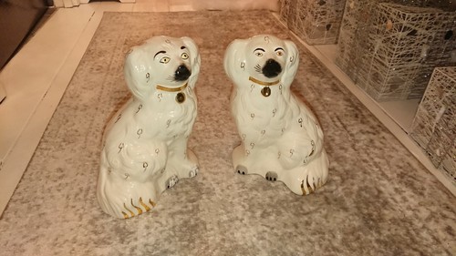 Pair rare mantle dogs - of,