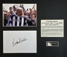 Signed Bobby Robson Signed Card With Picture  & Black Mount Display. No Returns.