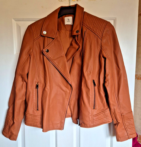 Tan faux leather biker - faux,