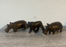 Handcrafted wooden hippo - handcrafted,