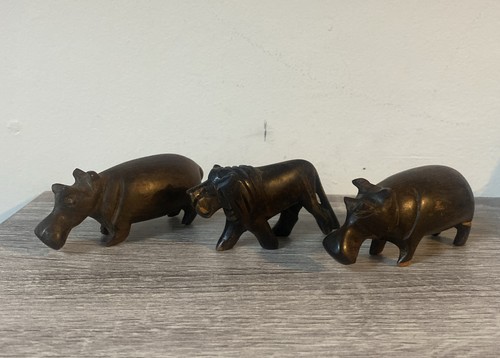 Handcrafted wooden hippo - handcrafted, x2