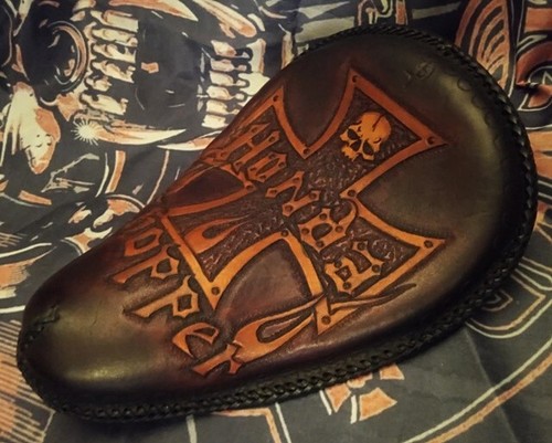 Custom tooled leather chopper