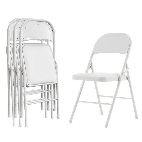 4pcs white folding chairs - chairs, iron