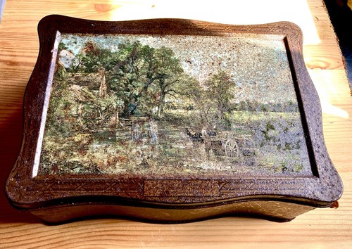 Vintage old metal tin - old,