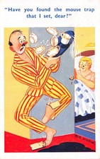 OLD HB ETC COMIC  POSTCARD  MOUSE TRAP USED GOOD PLUS