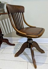 Hillcrest Swivel office chair oak EdwardianC1910-1920s Leather Seat ? Available