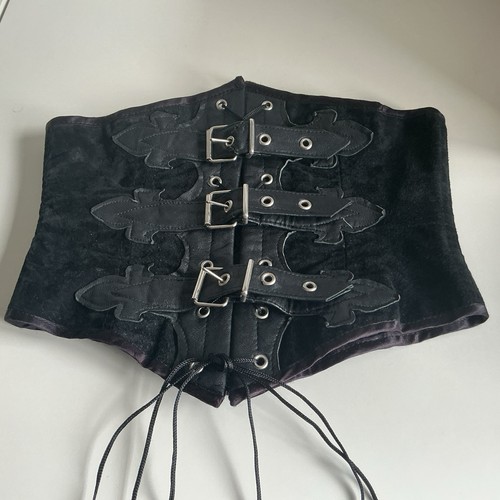 Suede black corset - suede,