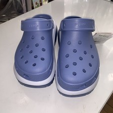 Crocs Ladies Mega Crush Clogs Mules Blue and White UK 5 US 7