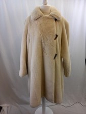 Wallis Off White Coat Faux Fur Mid-Length Lined Size 10 VGC Defect 
