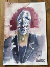 CLOWN PAINTING By Artist Miles Baker Comedy Circus Horror RARE ORIGINAL ART WORK