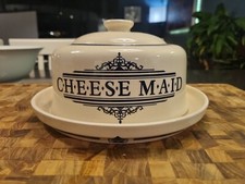 1869 Victorian Pottery Cheese Maid With Dome & Plate Excellent Condition Rare