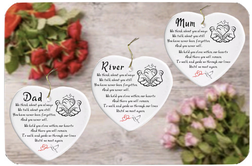 Personalised ceramic heart - personalised,