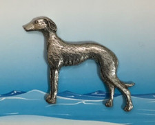 Greyhound Silver Pewter Pin