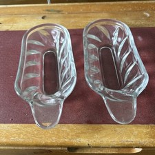 Pair of Vintage Glass Banana Split/ Sundae Dessert Retro Dishes