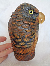 RARE NOVELTY VICTORIAN GERMAN / BLACK FOREST? CARVED PARROT! TOBACCO JAR
