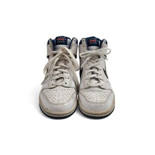 Nike Trainers UK5 White and Blue Dunk Hi-top "Dirty Blue" Junior - Preloved