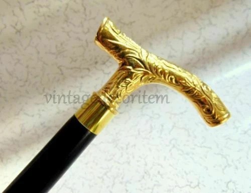 Handmade brass walking - brass, stick