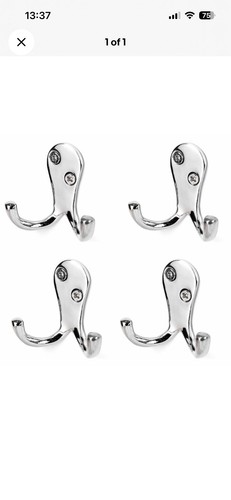 Double coat hooks - coat, chrome