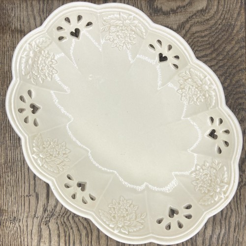 Ceramic white ornate - white,