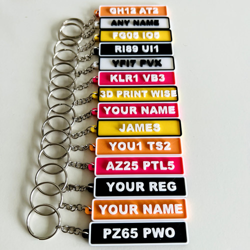 Custom numberplate keyring - numberplate,