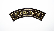 CLASSIC TRIUMPH SPEED TWIN EMBROIDERED CURVED TITLE MOTORCYCLE PATCH