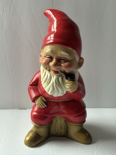 Vintage pipe smoking elf santa - vintage,