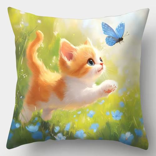 Beautiful cat prints pillow - cat,