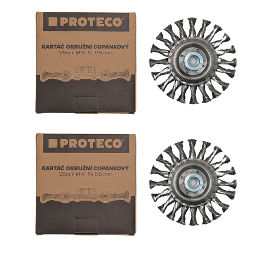 125mm wire brush wheel - 2x, flat