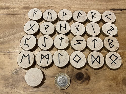 Wooden viking rune stones set - viking,
