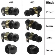 Probrico Privacy Door Knobs Round Entry Lock Interior Handles Passage Dummy