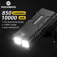 ROCKBROS Bike Headlight USB Rechargeable Waterproof 6 Modes Bicycle Front Light