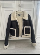 Black leather jacket with