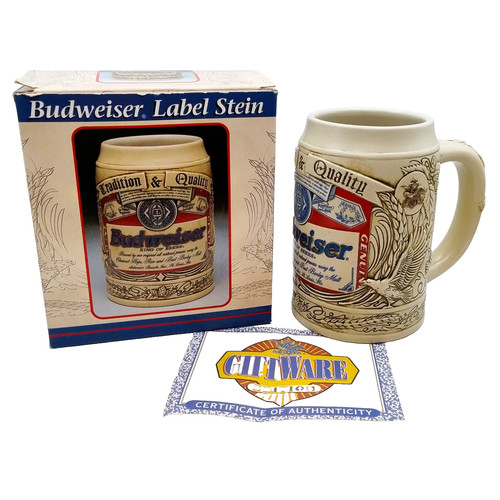 Budweiser label stein pint - label,