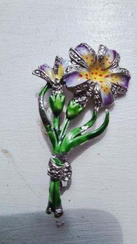 Vintage art deco floral enamel - deco,