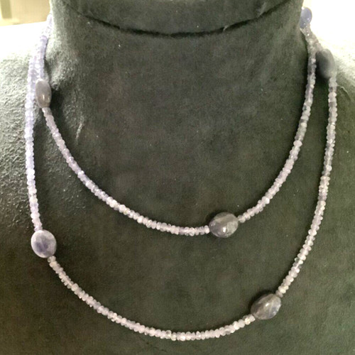 Long natural tanzanite bead - long,