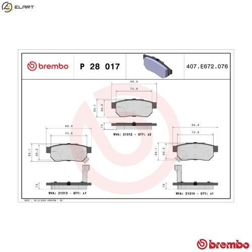 Brake pad set - brake, 28