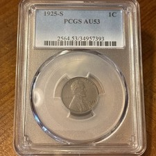1925-S 1C PCGS AU53 Lincoln