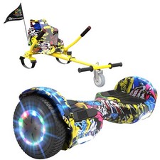 Electric Scooters Bluetooth Hoverboard and Kart Bundle LED Self Balance Board UK