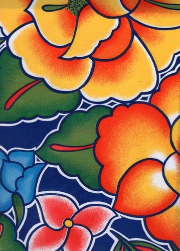 Oilcloth fabric exotic floral - fabric,