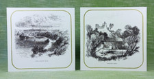 NARBERTH CASTLE + TENBY, 19th Century Views - GREETINGS CARDS - Welsh Engravings
