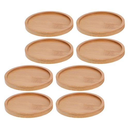 8pcs mosaic bamboo coasters - bamboo,