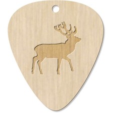 7 x 'Deer Stag Silhouette' Guitar Picks / Pendants (GP00007699)
