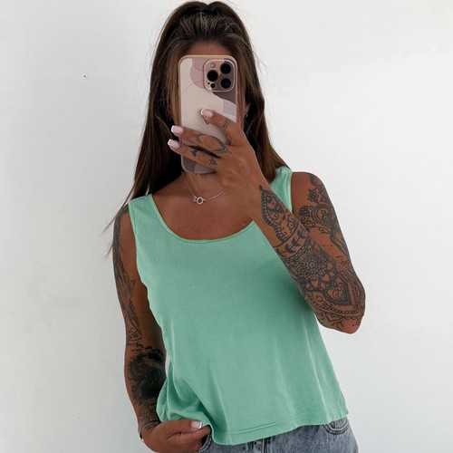 Ladies green vest top - vest,