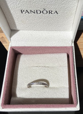 Pandora Full Eternity 360-degree Silver and Zirconia Stacking Ring Size J-K 50