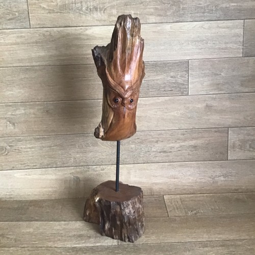 Hand carved wooden owl - hand,